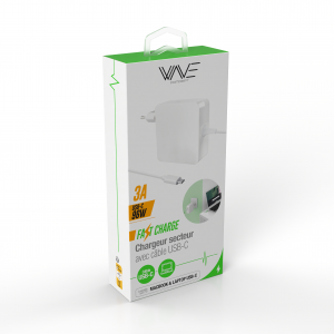 96W Mains Charger for MacBook & Laptop - 1 USB-C Power Delivery port