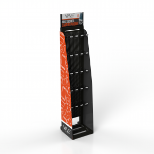 Black Metal 20 Pin Display with Wheels & Anti-Theft System