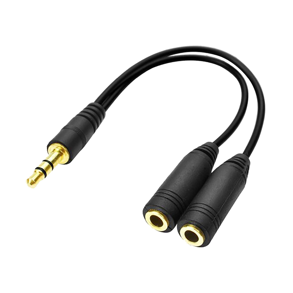 Male 3.5 mm jack to double 3.5 mm jack audio cable