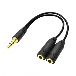 Câble audio Jack 3.5 mm mâle vers double Jack 3.5 mm femelles 