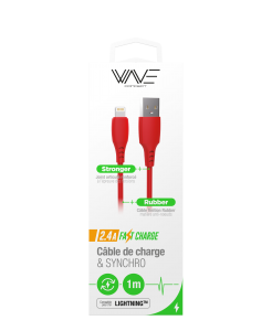 Câble Data 2,4A Lightning - Liquid Silicone Fast Charge - 1M