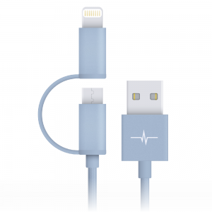 Cable Nylon Elegance 2en1 = Lightning + Micro USB