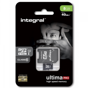 Carte Micro SDHC integral avec adaptateur Class 10 jusqu\\\'à 90MB/s - Taxe Sorecop incluse