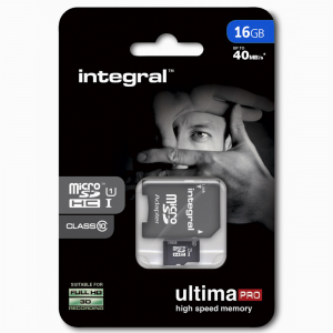 Carte Micro SDHC integral avec adaptateur Class 10 jusqu\\\'à 90MB/s - Taxe Sorecop incluse