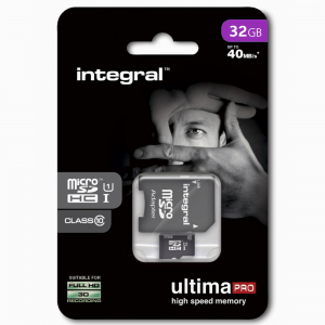 Carte Micro SDHC integral avec adaptateur Class 10 jusqu\\\'à 90MB/s - Taxe Sorecop incluse