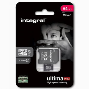 Carte Micro SDHC integral avec adaptateur Class 10 jusqu\\\'à 90MB/s - Taxe Sorecop incluse