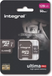 Carte Micro SDHC integral avec adaptateur Class 10 jusqu\'a 90MB/s - Taxe Sorecop incluse