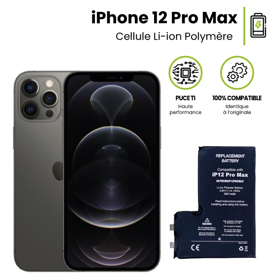 🔋Bateria iPhone 12 Pro Max AmpSentrix Core 3687 mAh👌