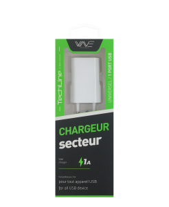 Chargeur secteur 1 USB 5W Tech Line