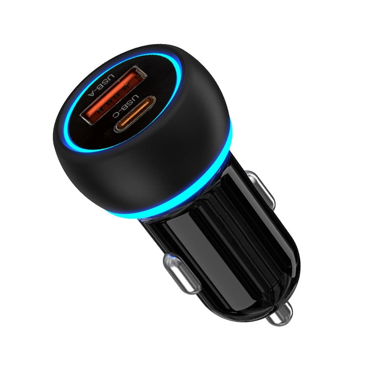 Chargeur Voiture 1 port USB-A 20W + 1 port USB-C 18W