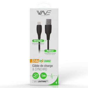 Data Cable 2.4A Lightning - Liquid Silicone Fast Charge - 1M