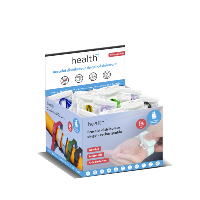 Display 25 pi�ces - Bracelet Distributeur de Gel Hydro Alcoolique Capacit� 15 Ml