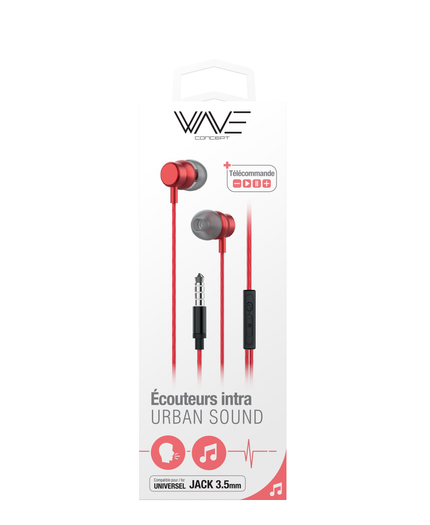 Ecouteurs Filaires Intra-Auriculaire Aluminium Urban Sound Jack 3,5 mm