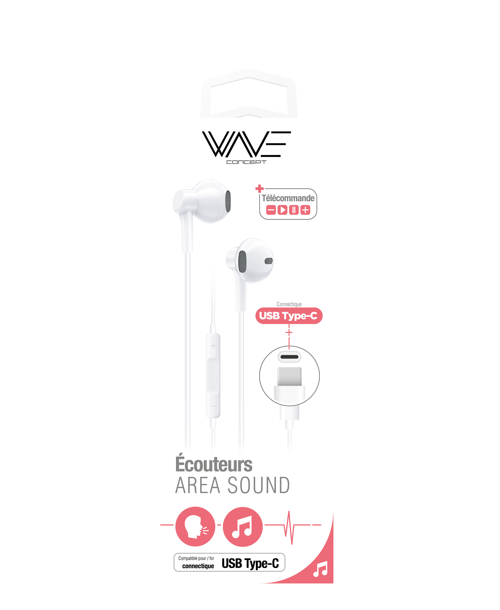 Ecouteurs Hometech Ecouteur écouteur filaire avec interface usb-c