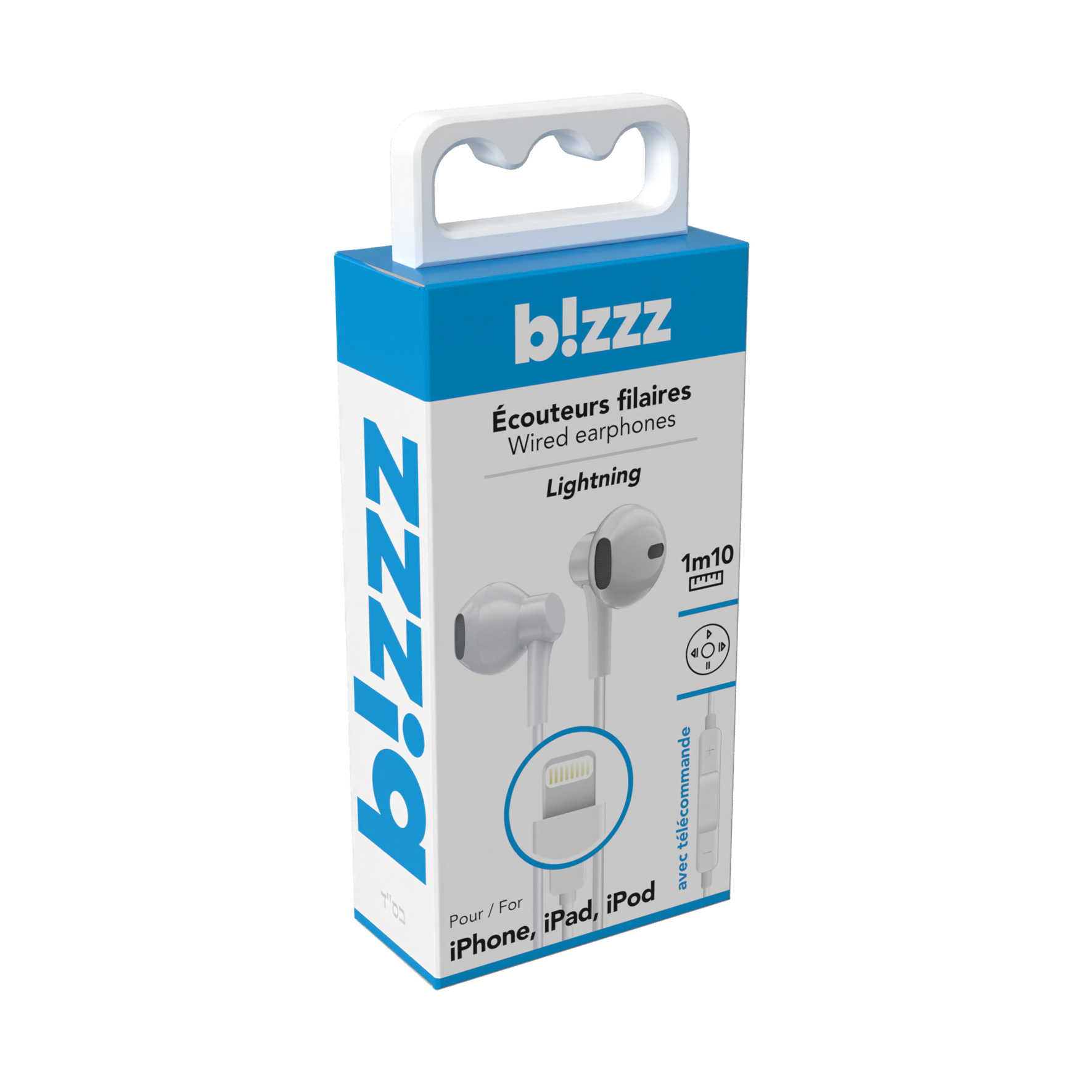 Avizar Écouteurs Filaires iPhone Lightning Télécommande Micro Connexion  Bluetooth Blanc - Kit piéton et Casque - LDLC