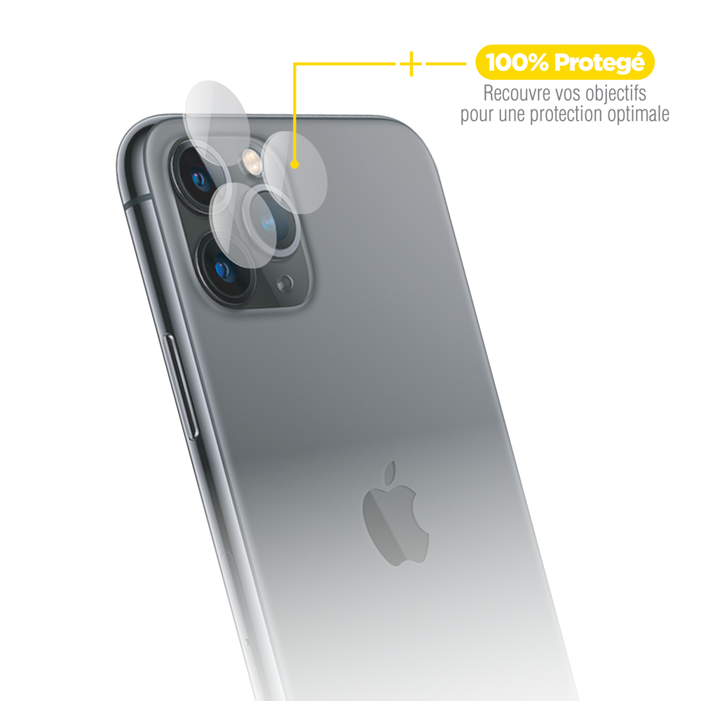 Film en verre trempé Anti-Choc pour Caméra Arrière iPhone 11 Pro / 11 Pro  Max