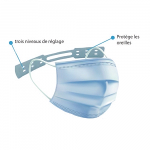 Languette silicone pour masque avec 3 niveaux de réglages (sachet de 10 assorties)