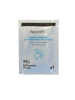 Lingette antiseptique Hydroalcoolique sans rin�age-Sachet individuel d�chirable