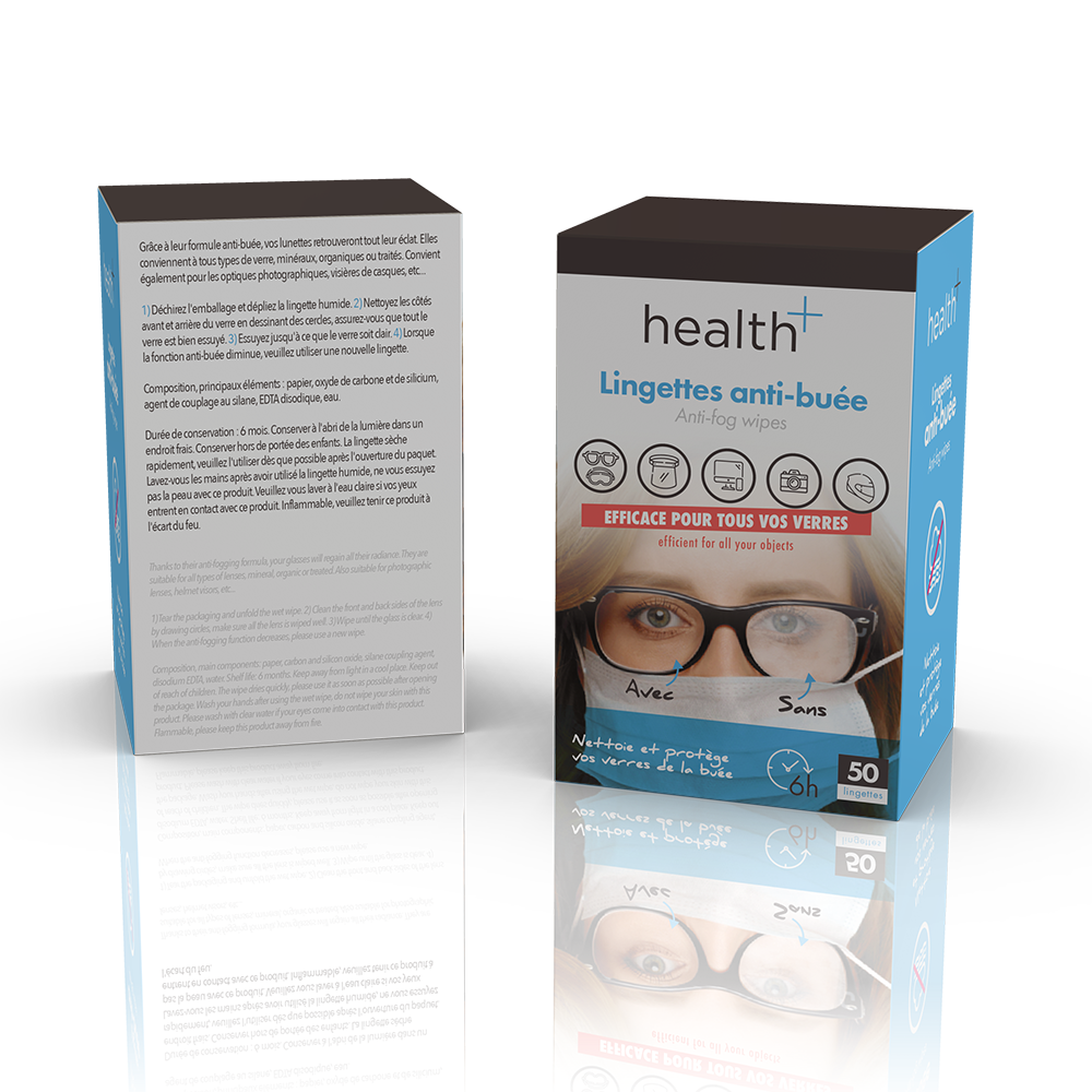 PharmaLens No Fog Lingettes Nettoyantes Anti-Buée Pour Les Lunettes 20  Lingettes