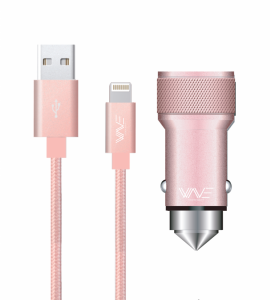 CHARGEUR VOITURE - PACK EASY DRIVE - SUPPORT + CABLE 3 EN 1 EN NYLON BLANC  - Back2buzz - Premium Refurbished iPhones