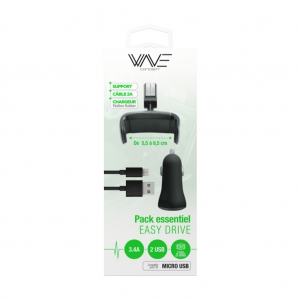 Pack Easy Drive Micro USB = Support + Câble + Chargeur Voiture