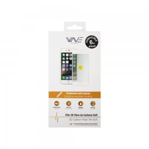 Protection d\\\'écran 3D pour iPhone 6+/6s+ en fibre de carbone Soft white