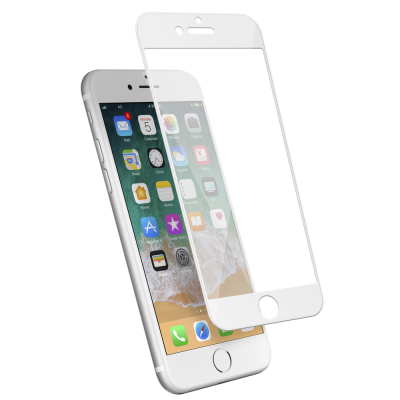 Protection d\\\'�cran en verre tremp� 3D pour iPhone 7/8 en fibre de carbone Soft white