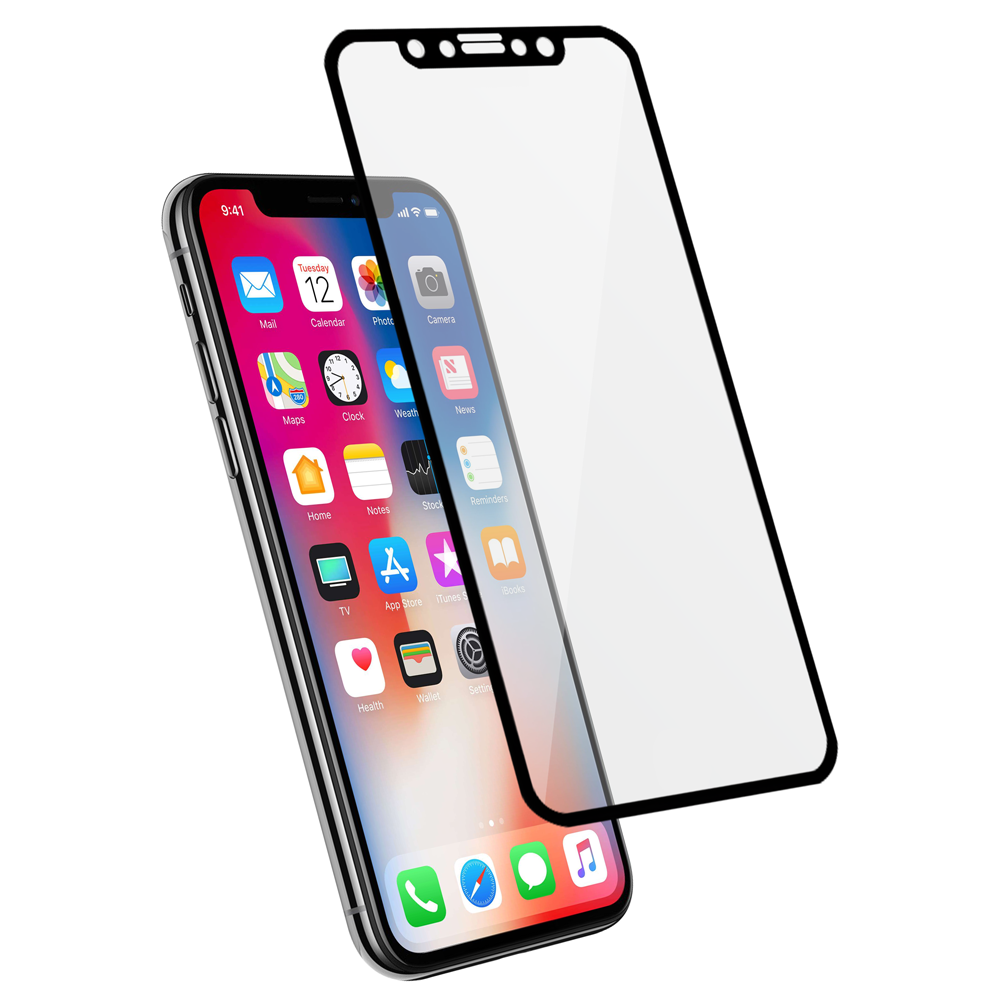 Protection d'ecran 3D pour iPhone X/XS en fibre de carbone