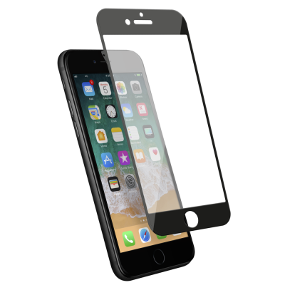 Protection d\\\'�cran en verre tremp� 3D pour iPhone 7/8 en fibre de carbone Soft Black