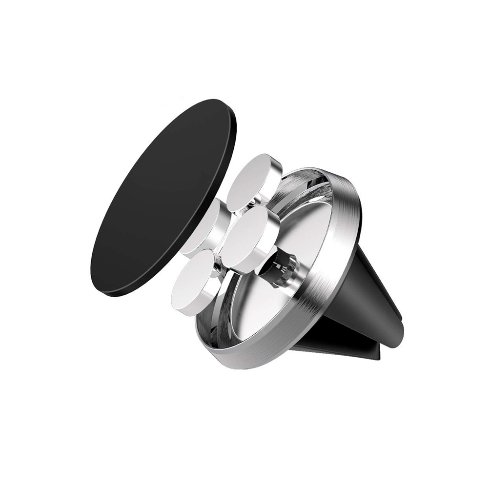 Support de Voiture Magnet Mini en Aluminium Brosse pour Grille d'Aeration