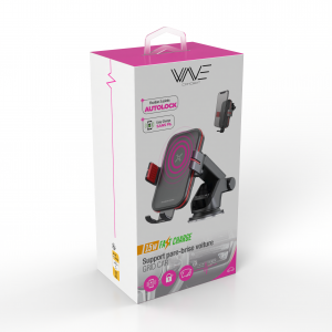 Support voiture Grid Car avec Technolgie Qi 15W avec ventouse