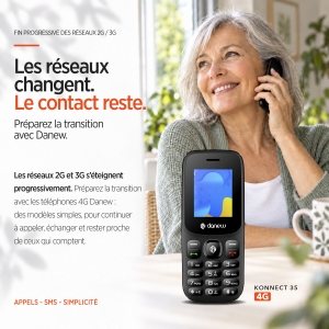 Telephone Bartype 4G Danew Konnect 35 Black