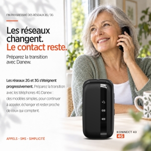 Telephone Clapet 4G Danew Konnect 43 Black 