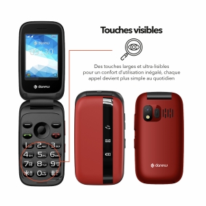 Telephone Clapet 4G Danew Konnect 43 Red