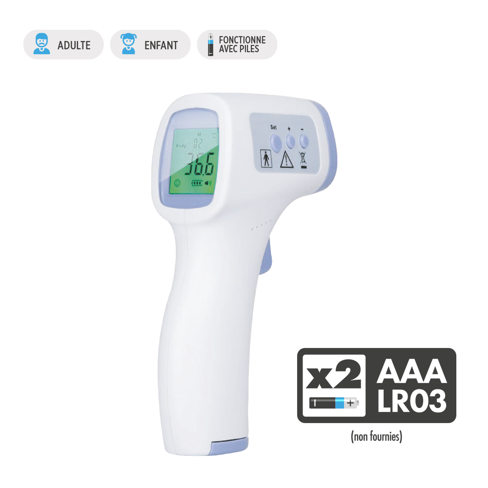 Thermomètre frontal sans toucher avec guide PositionCheck pour des